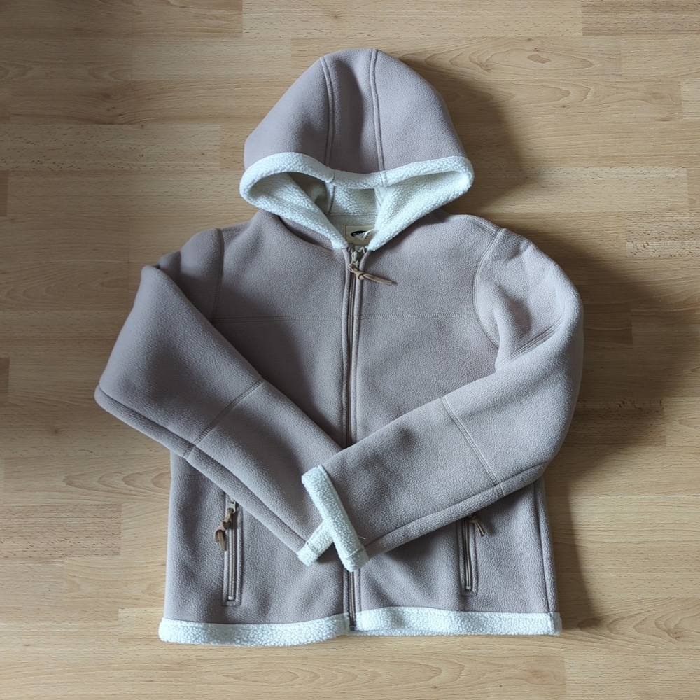 Old Navy Beige Sherpa Hooded Jacket